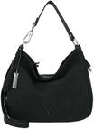 SURI FREY Schultertasche, Kunstleder, Anh&auml;nger, uni, f&uuml;r Damen, schwarz, 99