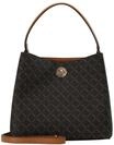 L.CREDI Schultertasche "Filiberta", Logo-Print, Floral-Print, f&uuml;r Damen, braun, 99