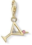 Thomas Sabo Damen Charm Cocktailglas, 750er Gelbgold, SILBER, 2,49 CM