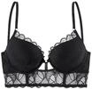 LASCANA Alicia Push-up-BH, florale Spitze, Unterbrustband, f&uuml;r Damen, schwarz,...