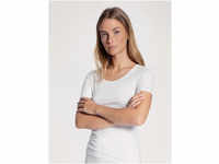 CALIDA Natural Comfort T-Shirt, Rundhals, Single Jersey, für Damen, weiß, S