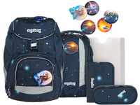 ergobag Pack Schulrucksack-Set "KoBärnikus", Galaxy Glow Edition, 6-teilig,...