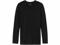 SCHIESSER Unterhemd, Langarm, Rundhals-Ausschnitt, Baumwolle, für Herren, schwarz, 7