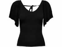 ONLY® T-Shirt "Leelo", V-Ausschnitt, Flügelärmel, für Damen, schwarz, S