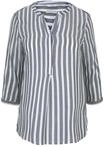 TOM TAILOR plus Blusenshirt, Henley-Ausschnitt, 3/4-Arm, f&uuml;r Damen, blau, 50