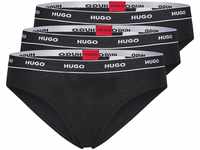 HUGO Stripe Slip, 3er-Pack, Logo-Bund, für Damen, schwarz, S