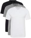 BOSS Unterhemd, 3-er Pack, Baumwolle, V-Ausschnitt, f&uuml;r Herren, grau|schwarz|wei&szlig;,