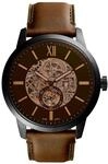 FOSSIL Herrenuhr "Townsman ME3155", schwarz/braun