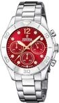 FESTINA Damen Chronograph, SILBER/BORDEAUX