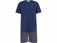 mey Schlafanzug, kurz, Rundhalsausschnitt, Streifen, für Herren, blau, 54