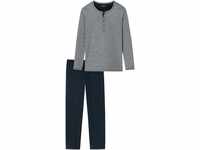 SCHIESSER Schlafanzug, Henley-Ausschnitt, Tunnelzug, für Herren, blau, 56