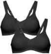 susa Elegance Entlastungs-BH, 2er-Pack, b&uuml;gellos, f&uuml;r Damen, schwarz, 80C