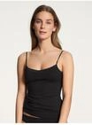 CALIDA Cate Unterhemd, Single-Jersey, Spaghetti-Tr&auml;ger, f&uuml;r Damen, schwarz, XS