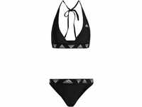 adidas Neckholder-Bikini, Logo-Details, für Damen, schwarz, L