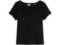 Marc O'Polo DENIM T-Shirt, V-Ausschnitt, uni, für Damen, schwarz, M