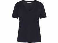Marc O'Polo T-Shirt, Baumwolle, V-Ausschnitt, für Damen, blau, L