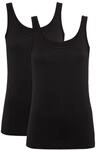 SCHIESSER Modal Essentials Unterhemd, 2er-Pack, Single-Jersey, f&uuml;r Damen, schwarz,