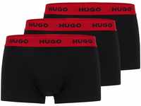 HUGO Pants kurz, 3er-Pack, Logo-Bund, für Herren, schwarz, S