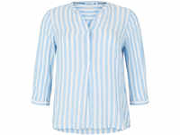 TOM TAILOR plus Blusenshirt, Henley-Ausschnitt, 3/4-Arm, für Damen, blau, 52