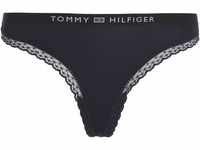 TOMMY HILFIGER Tonal Logo Lace String, Spitze, einfarbig, für Damen, blau, XS
