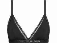 TOMMY HILFIGER Tonal Logo Lace Triangel-BH, Häkchen-Verschluss, für Damen, schwarz,