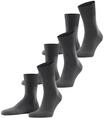 FALKE Socken "Run", 3er-Pack, anatomische Passform, grau, 39-41