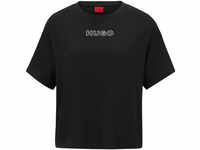 HUGO Schlafanzug-Shirt, Relaxed-Fit, Logo-Detail, für Damen, schwarz, S