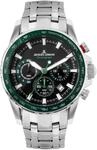 JACQUES LEMANS Herren Chronograph "1-2099", SILBER/GR&Uuml;N