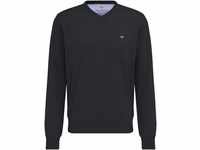 FYNCH-HATTON® Pullover, V-Ausschnitt, Logo-Stickerei, für Herren, blau, 3XL