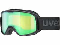 uvex Elemnt FM Skibrille (Farbe: 2030 black mat, mirror green/lasergold lite...