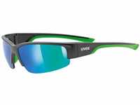 uvex Sportstyle 215 Sportbrille (Farbe: 2716 black mat green, mirror green (S3))