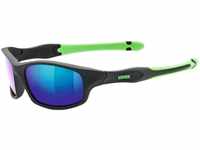 uvex Sportstyle 507 Kinder Sonnenbrille (Farbe: 2716 black mat/green, mirror...