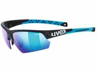 uvex Sportstyle 224 Sportbrille (Farbe: 2416 black mat/blue, mirror blue (S3))