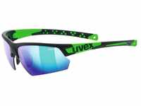 uvex Sportstyle 224 Sportbrille (Farbe: 2716 black mat/green, mirror green (S3))