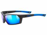 uvex Sportstyle 225 Sportbrille (Farbe: 2416 black/blue mat, mirror blue (S3))