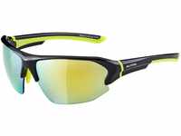 Alpina Lyron HR Sportbrille (Farbe: 335 black neon/yellow, Scheibe: Ceramic mirror,