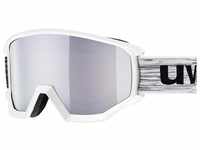 uvex Athletic FM Brillenträger Skibrille (Farbe: 1030 white, mirror silver/rose