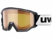 uvex Athletic LGL Brillenträger Skibrille (Farbe: 2030 black, lasergold lite/blue