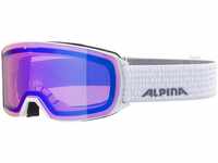 Alpina Nakiska QHM Skibille (Farbe: 811 white, Scheibe: QUATTROFLEX, blue (S2))