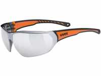 uvex Sportstyle 204 Sportbrille (Farbe: 2316 black orange, mirror silver (S3))