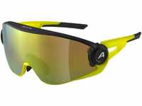 Alpina 5W1NG Q+CM Sportbrille (Farbe: 532 black matt/neon yellow,...
