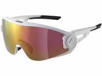 Alpina 5W1NG Q+VM Sportbrille (Farbe: 510 white matt, Quattroflex+Varioflex, Scheibe: