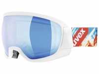 uvex Contest Full Mirror Skibrille (Farbe: 1126 white mat, mirror blue/clear...