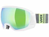 uvex Contest Full Mirror Skibrille (Farbe: 1026 white mat, mirror green/clear...