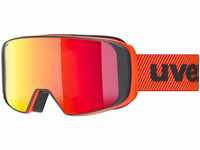 uvex Saga Take Off Skibrille (Farbe: 3030 fierce red mat, mirror red/lasergold