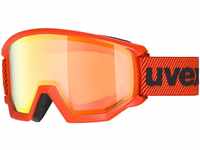 uvex Athletic FM Brillenträger Skibrille (Farbe: 3130 fierce red mat, mirror