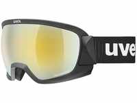 uvex Contest CV Skibrille (Farbe: 2030 black mat, mirror gold/colorvision green (S2))