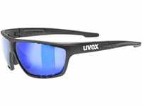 uvex Sportstyle 706 Sportbrille (Farbe: 2016 black matt, mirror blue (S3))