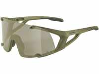 Alpina Hawkeye Q-Lite Sportbrille (Farbe: 071 olive matt, Scheibe: silver mirror