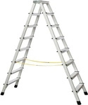Zarges Stufenstehleiter 2x8 Stufen, Alu.elox.Gesamt-H.2170mm Stufen genietet